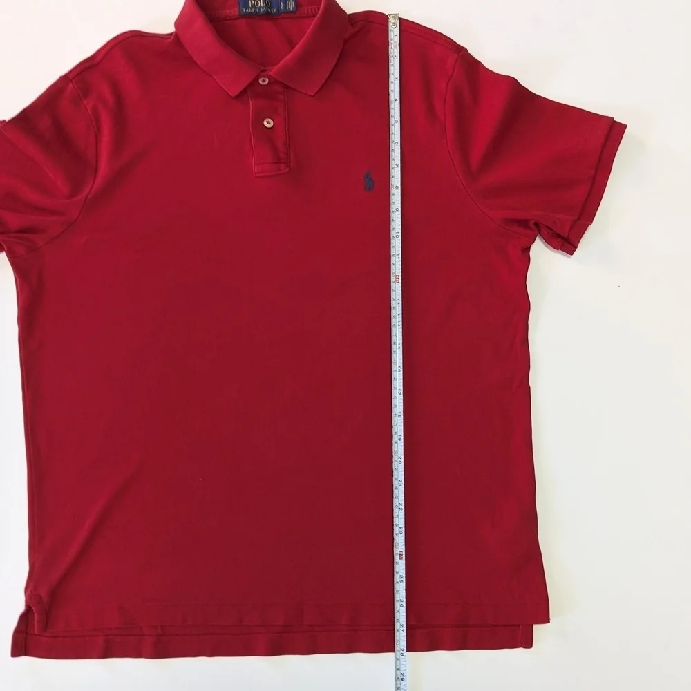 Mens Classic Polo by Ralph Lauren Bold Red Polo Shirt - Picture 2 of 9